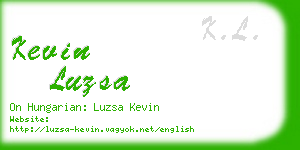 kevin luzsa business card